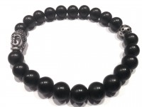 BRACELET ONYX MAT BOUDDHA ZEN